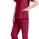 Scrubs for Women Set V-Neck Scrub Top & Jogger Pants with Multi Pocket Stretch Nursing Uniforms (XL)