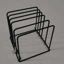 Cutting Board Organizer, Kitchen Cabinet Organizer Storage Rack, 5 Slots Holder Stand for Cutting Board,Baking Cookie Pan, Cookie Sheets Organizer for Kitchen Countertop,Metal Black (1 Pack)