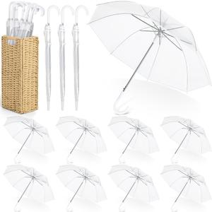 Aodaer 39.4 Inch Clear Wedding Umbrella with Foldable Storage Box