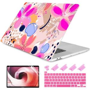 DONGKE Compatible with Older MacBook Pro 16 inch Case 2020 2019 Release A2141 with Touch Bar Fits Touch ID, Plastic Hard Shell & Keyboard Cover & Screen Film - Floral Artistic