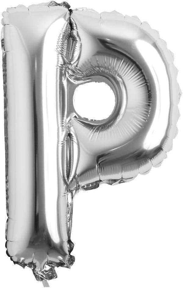 32 inch Letter Balloons Silver Alphabet Number Balloons Foil Mylar Party Wedding Bachelorette Birthday Bridal Shower Graduation Anniversary Celebration Decoration (32 inch P Silver)
