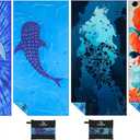 4 Pack Microfiber Lightweight Thin Beach Towel Sand Free Quick Dry Super Absorbent Large Towels for Swimming Pool Yoga Gym Travel Vacation Beach Accessories Essentials for Adults (X-Large (32x71 inches))