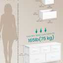 SONGMICS Dresser for Bedroom, Chest of Drawers, Steel, MDF, 5 Non-Woven Fabric Drawers, Storage Organizer Unit, Closet, Entryway, Cloud White and Snow White ULGS322W01S