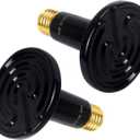 2 x OMAYKEY 100W 2 Pack Ceramic Heat Lamp Bulb Infrared Reptile Heat Emitter Heater Lamps Bulbs for Brooder Coop Chicken Lizard Bearded Dragon Turtle Snake Aquarium, No Light Emitted No Harm (ETL Listed)