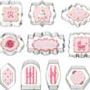 10 Pcs Plaque Cookie Cutter Set, Stainless Steel Cookie Cutters Variety Pack, Square Cookies Cutter Frame Cookies Cutters Shape for Baking, Fondant Cookie-Cutter Set