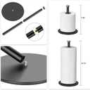 Paper Towel Holder Black,ZMGNND Adjustable Paper Towel Stand for Countertop - New House Essentials,Matte Black Bathroom Paper Towel Holders - Holds 3 Rolls,Kitchen Paper Towel Dispenser for Counter