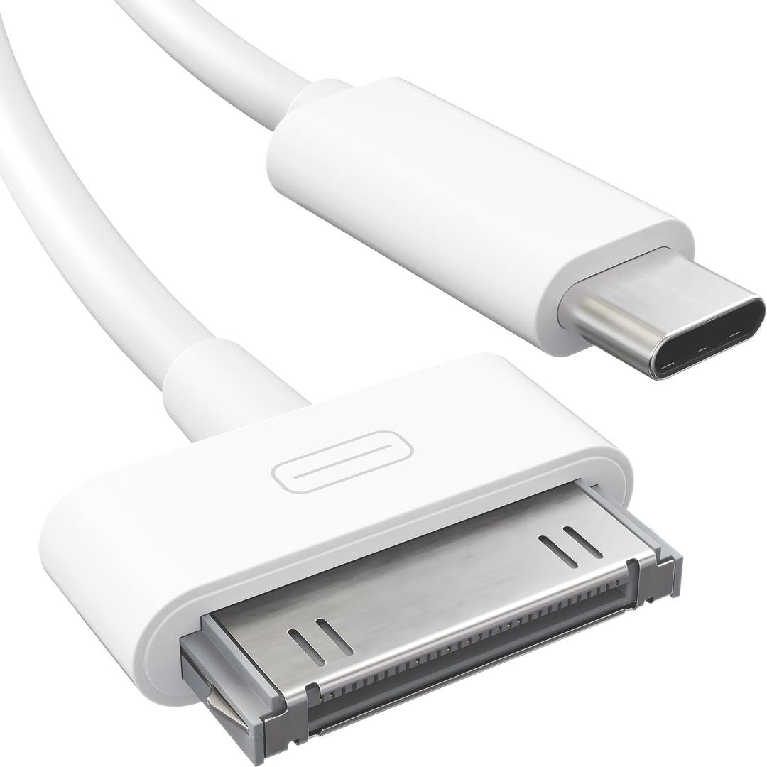 30-Pin to USB C Adapter Cable for iPhone, iPad, iPod  3ft (Next-Generation Data/Charging Cable from USB C to Dock Connector for iPhone 4S/4/3G/3/1, iPad 3/2/1, iPod, White)  CableDirect