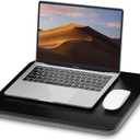 Portable Lap Laptop Desk with Pillow Cushion, Fits up to 15.6 inch Laptop, Lap Stand for Bed & Couch & Carpet, Book Tablet/Drawing Board/Computer Laptop Stand - Black