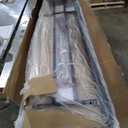 Twin Size Loft Bed with L-Shaped Desk, LED Lights,Charging Station, Industrial Heavy Duty Metal Loft Bed Frame with 3 Storage Shelves and 3 Fabric Drawers, Safety Guard & Ladder, Vintage Brown