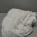 Cream White Fleece Throw Blanket 5060 for Couch Sofa Bed,Super Soft Cozy Plush Microfiber Flannel Blanket with Stripes Design Lightweight for Adults,Woman,Girls