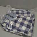 misaya Rectangle Waterproof Vinyl Table Cloth, Buffalo Flannel Backed Tablecloth, Wipeable Plastic Table Cover for Dinner, Kitchen, Outdoor (60" x 84", White and Navy)