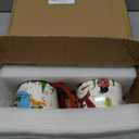 Topadorn Christmas Ceramic Coffee Mug Travel Cup Gift with Lid 18 oz, Porcelain Tea Cup with Handle for Home & Office, Set of 4 Mugs Holiday Gift for Friends and Family