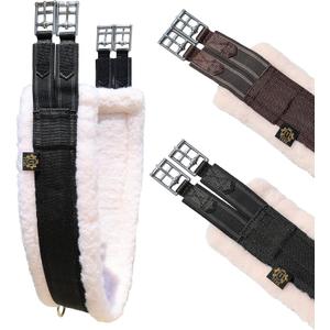 T TEKE Daily English Girths for Horses: Padded with Fleece, Double-Sided Heavy-Duty Elastic and Stainless Steel Buckles (Sizes 38-56")" (52, Black)