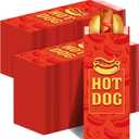 Eaasty 500 Pack 500 Pack Paper Hot Dog Wrappers Bulk, 9'' Red Hot Bag Sleeves, Insulated Grease Resistant Disposable Paper for Popcorn Sausages Carnival Themed Party, Food Cart, Concession Standard