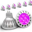 ALIDE Pink MR16 GU5.3 Led Bulbs 5W,20W 35W 50W Halogen Equivalent,12V Low Voltage MR16 Led Pink Bulbs for Halloween Outdoor Landscape Yard Garden Tree Pool Holiday Lighting,38 Deg,6 Pack