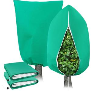 2 Pack Plant Covers Freeze Protection for Winter, 2.2Oz/Yd Frost Blankets Cloths With Zipper/Drawstring (84" X 72"), Large Plant Frost Protection Covers Outdoor, for Shrub Bush Fruit Tree Potte (Green)