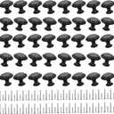 40 Pieces Cabinet Knobs, Kitchen Cabinet Handles, Drawer Pulls with Screw, Matte Black, Solid Zinc Alloy, 1-1/6 Inch (30mm) Diameter, Round Cabinet Hardware for Dresser Door, Cupboard