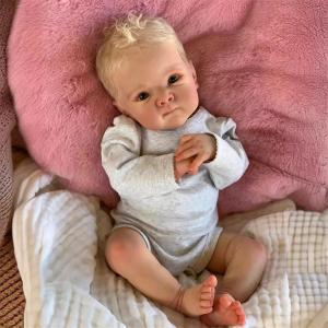 Lifelike Reborn Baby Dolls Boys - 18 Inch Real Baby Feeling Realistic-Newborn Baby Doll Soft Weighted Vinyl Body Real Life Baby Dolls with Complete Accessories & Gift Box for Kids Age 3+