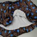 WDIRARA Women's Polka Dots Bubble Skirt Elastic Waist Ruffle Hem A Line Mini Skirts Brown Blue X-Small