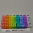 Pill Organizer Monthly - 31 Day Am/Pm Daily 32 Pill Cases for Each Day, Organizer Box for Vitamins, Medicine and Medication