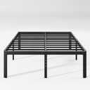 18in High King Bed Frame No Box Spring Needed, Heavy Duty King Platform Bed Frame with Round Corners, Easy Assembly, Noise Free, Black