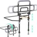Bed Rails for Elderly Adults Safety, 180 Foldable Bed Rail with Adjustable Height & Width, 350lb Load, Extra-High Design, Wide Base, LED Light & Storage Pockets Fits King/Queen/Full/Twin Beds