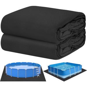 Tingjoo 24 ft x 24 ft Pool Liner Pad Square Above Ground Swimming Pool Felt Fabric Mat Cloth for Puncture Resistant Weed Barrier Comfortable Underfoot