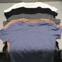 5 Pack Crew Neck T Shirts for Women Daily Casual Womens Fitted Tshirt Basic Tops for Women Stretchy Womens Tees (Small, 5 Pack: Dark Blue&olive Green&black&white&nude)