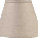 Aspen Creative 56028, Empire Uno Lamp Shade in Medium Brown Burlap Textured Fabric, 5" Top x 9" Bottom x 7" Slant Height, Slip UNO 33mm