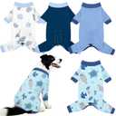 4 Pack Dog Pajamas Pet Costumes Dog Jammies Onesies Sweatshirt Adjustable Breathable Stretchy Clothes for Puppy Small Medium Large Dogs Girls Boys,XXXL