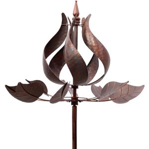 Wind Spinners Outdoor - Large Tulip Metal Bronze Color Wind Sculptures & Spinner, Kinetic Gift Ideal Windmill Decor for Garden and Yard (75 inch Height)