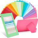Juvale Cardstock Picture Frames - 4x6 in, Multicolor, 50 Pack - Paper Photo Frames for DIY & Classroom Crafts