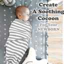 Swaddles for Newborns 3-Pack Infant Swaddles 3-6 Months Adjustable Swaddle Sleep Sack Soft Organic Cotton Baby Wrap for Safe & Cozy Sleep (White Grey)