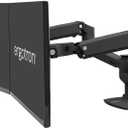 Ergotron  LX Dual Monitor Arm, VESA Desk Mount  for 2 Monitors Up to 27 Inches, 7 to 20 lbs Each  Matte Black