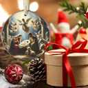 2 x Nativity Christmas Decorations, 3.5 Inch Ceramic Religious Christmas Ornament, Christmas Tree Ornaments, Christian Gifts for Kids, Religious Gifts for Women, Xmas Gifts for Mom, Merry (Birth of Jesus)