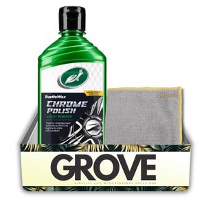 Turtle Wax Chrome Polish and Rust Remover 10 oz Bundle with Microfiber Cloth  Chrome and Aluminum Cleaner and Polish for Wheels, Trim, and Metal Surfaces  Gift Set (2 Items)