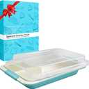 13x9 Inch Heavy-Duty Baking Pan with Lid, Nonstick Rectangular Cake Pan with Silicone Grip Handles and Snap-On Cover, Durable Lasagna Pan for Brownies, Casseroles, Parties & Potlucks