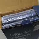 MR&HM Satin Comforter Queen 7 Pieces - Luxurious Pinch Pleat Bedding Set with Comforter, Flat Sheet, Fitted Sheet, Pillowcases & Shams, Super Silky Soft Bed Set for All Season (Queen, Navy Blue)