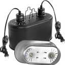 Dual Reptile Light Fixture with Separate Switches, 11.2in Double Dome Light Fixtures for Reptile Heat Lamp, Max 150W, Terrarium Habitat UVB Light Fixture for Reptiles Amphibians