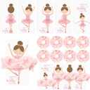 Yinkin 15 Sets Ballerina Party Favors for Girls Include Pink Lace Hair Ties Scrunchies with Bow Ballet Thank You Cards Dance Recital Gifts Ballerina Birthday Party Favors