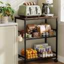 Kitchen Rolling Cart, 3-Tier Microwave Stand with Lockable Wheels, One-Piece Shelf, Kitchen Utility Storage Cart for Coffee Bar,Apartment, Dorm, Laundry Room, Office, 23.6" x 15.7" x 27.6", Brown