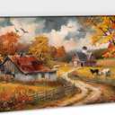 ANRUOXI Nature Wall Art - Vintage Farmhouse Wall Art, Fall Farm Pictures Wall Decor for Living Room, Fall Artwork for Bedroom, Fall Wall Art for Home Decor Framed Ready To Hang 18x24 Inches (24L" x 18W")