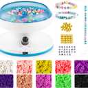 ORNUNIQ Electric Clay Bead Spinner for Jewelry Making, Bead Bowl with Needle and Thread, Ideal for Crafting Bracelets or Necklaces, Clay Bead Tool