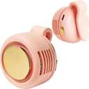 Portable Silent Clip-On Bladeless Personal Fan, Wearable Waist & Neck Fan, 360 Rotation, 3 Speeds, USB-C Rechargeable, Compact & Lightweight, Hands-Free Cooling for Travel, Office & Outdoor (Pink)