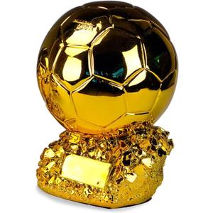 Golden Ballon Football Championship Prize Trophy Customizable Player Award Soccer Replica Fan Collectible Birthday Gift (25cm/9.8inch)