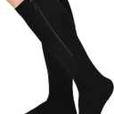 Zipper Compression Socks 20-30mmHg, Open Toe Compression Socks with Wide Calf