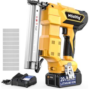 Cordless Brad Nailer for Dewalt 20V Battery, 18 Gauge 5/8 to 1-1/4 Inch Nail Gun with 1 x 3.0Ah Rechargeable Battery, Powered Electric Tool Set Brushless Motor 2 Modes