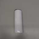 Double Wall 18/8 Stainless Steel Vacuum slim skinny tumbler with straw and lid, insulated travel mug keeping beverage cold and warm (white, 20oz)