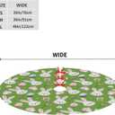 Easter Rabbits Christmas Tree Skirt 48 Inches, Xmas Tree Skirt Party Indoor Decoration Ornaments Hat
