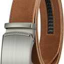 CHAOREN Mens Belt Leather Ratchet Belt - Customizable Fit, Effortless Style (35 Mm) (28" To 34" Waist Adjustable, Imperial Brushed / Full Grain Tan)